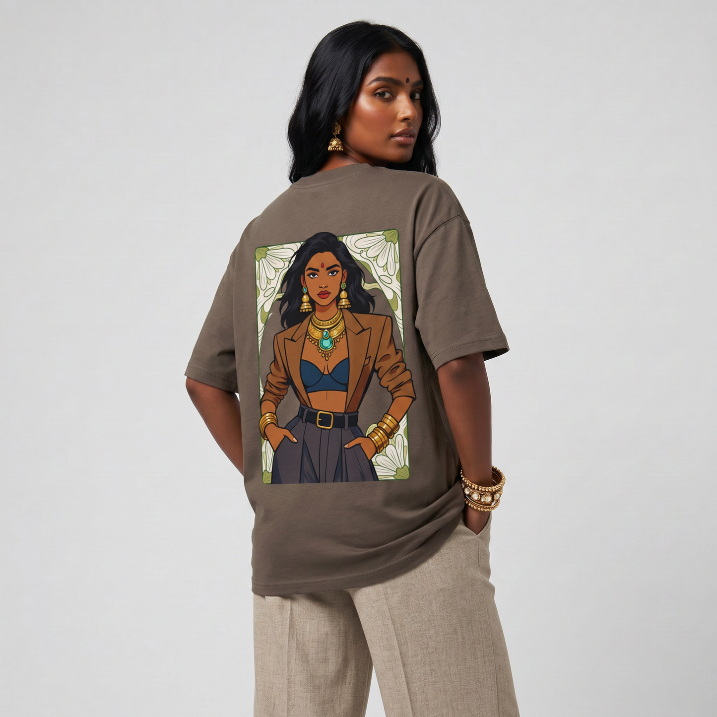RU Elevated Oversized Tee in Mocha