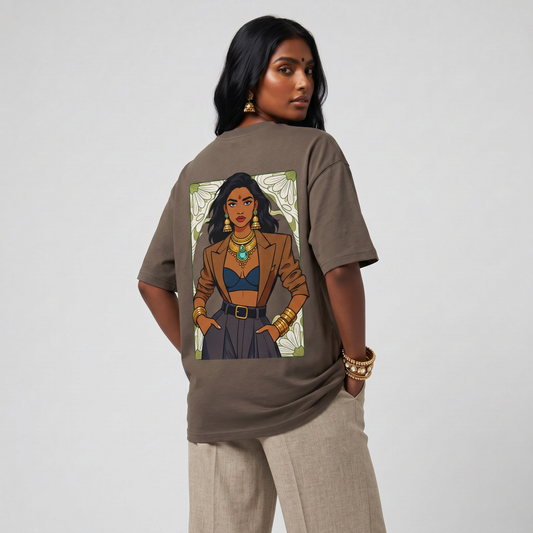 RU Elevated Oversized Tee in Mocha
